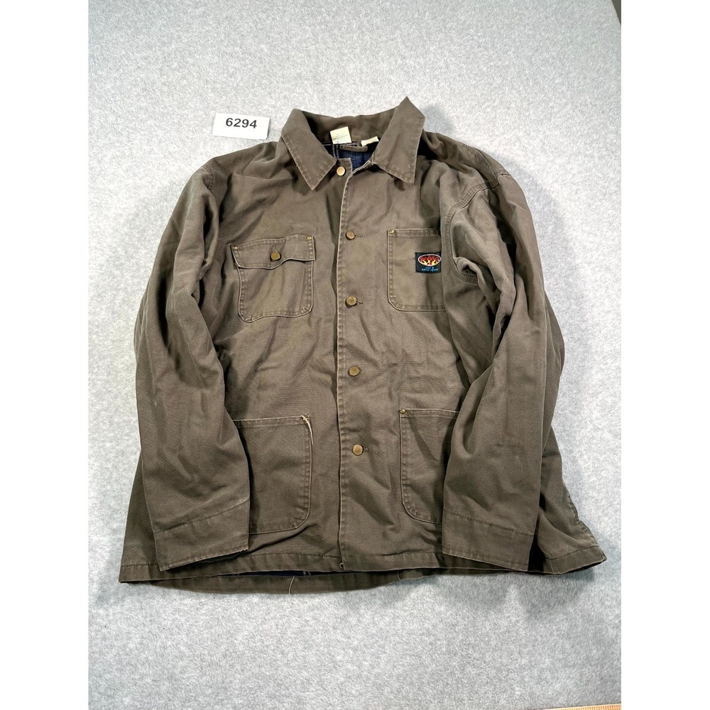 Rasco FR Work Jacket Mens 3XL Brown Flannel Plaid Lined Fire Resistant HRC 3